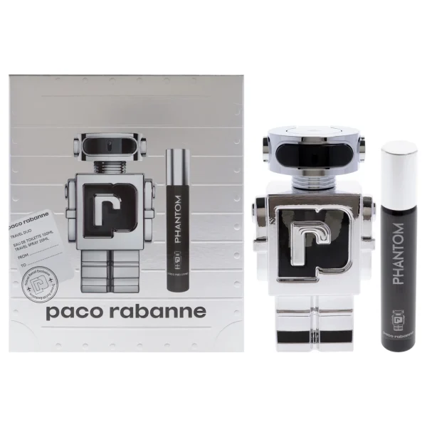 Paco Rabanne Phantom, coffret cadeau 2 pièces, vaporisateur EDT de 3,4 oz, vaporisateur EDT de 0,68 oz